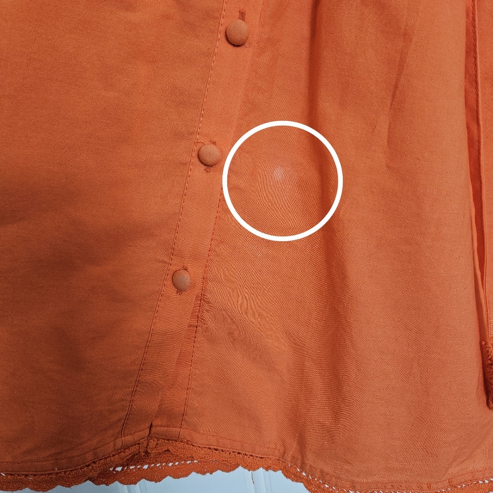 Anthropologie Orange Eyelet Peasant Blouse - Picture 16 of 16